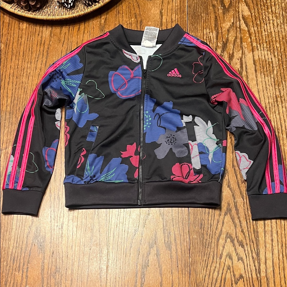 Adidas  Track Floral Printed Jacket 3 stripes full zip